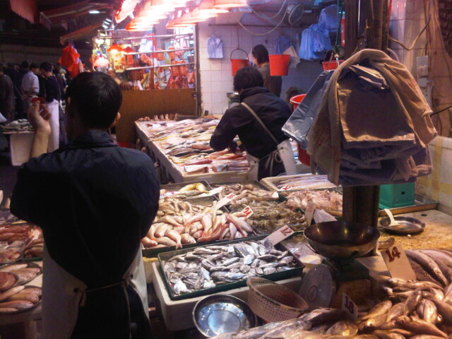 Walking through the wet market