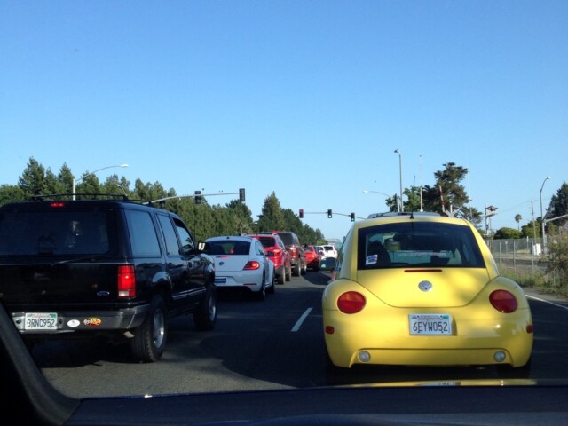 Sitting in traffic in st Helena